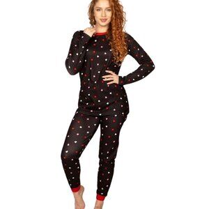 TIPSY‎ ELVES Crushing Hard 2 Piece Heart Print Pajama Set Size Large NWT